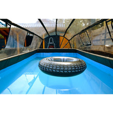 Load image into Gallery viewer, Exit Wood swimming pool 400x200x100 with sand filter, ladder and dome - brown
