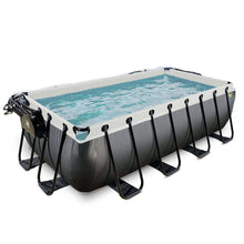 Carregar imatge al visor de la galeria, Piscina Exit Black 400x200x100 amb filtre de sorra, escala i cúpula - negre
