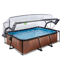 Load image into Gallery viewer, EXIT Wood pool 220x150x65 with filter pump and cover - brown
