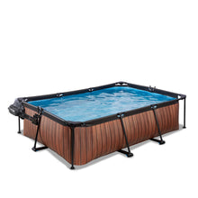 Load image into Gallery viewer, EXIT Wood pool 220x150x65 with filter pump and cover - brown
