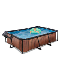 Load image into Gallery viewer, EXIT Wood pool 220x150x65 with filter pump and cover - brown
