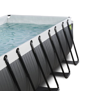 Piscina EXIT Black 400x200x100 con filtro y escalera - negro