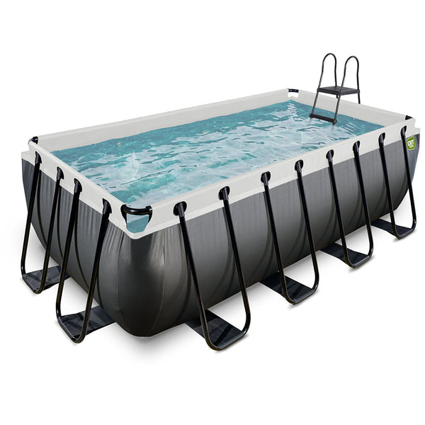 Piscina EXIT Black 400x200x122 amb filtre i escala - negre