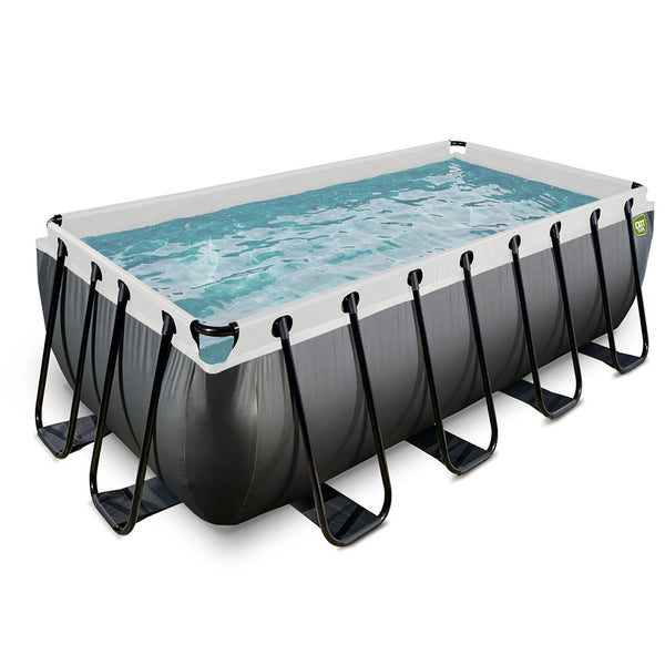 Piscina EXIT Black 400x200x122 amb filtre i escala - negre