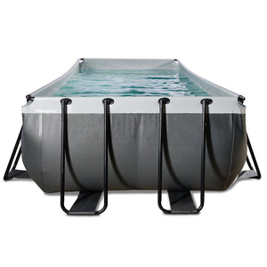 Piscina EXIT Black 400x200x122 con filtro y escalera - negro