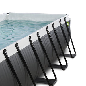 Piscina EXIT Black 400x200x122 con filtro y escalera - negro