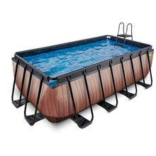 Load image into Gallery viewer, EXIT Wood Pool 400x200x122 with sand filter and ladder - brown
