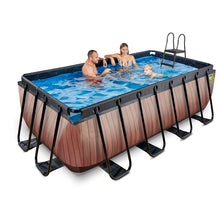 Load image into Gallery viewer, EXIT Wood Pool 400x200x122 with sand filter and ladder - brown
