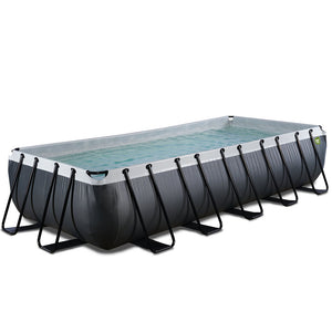 Piscina EXIT Black 540x250x100 con filtro y escalera - negro