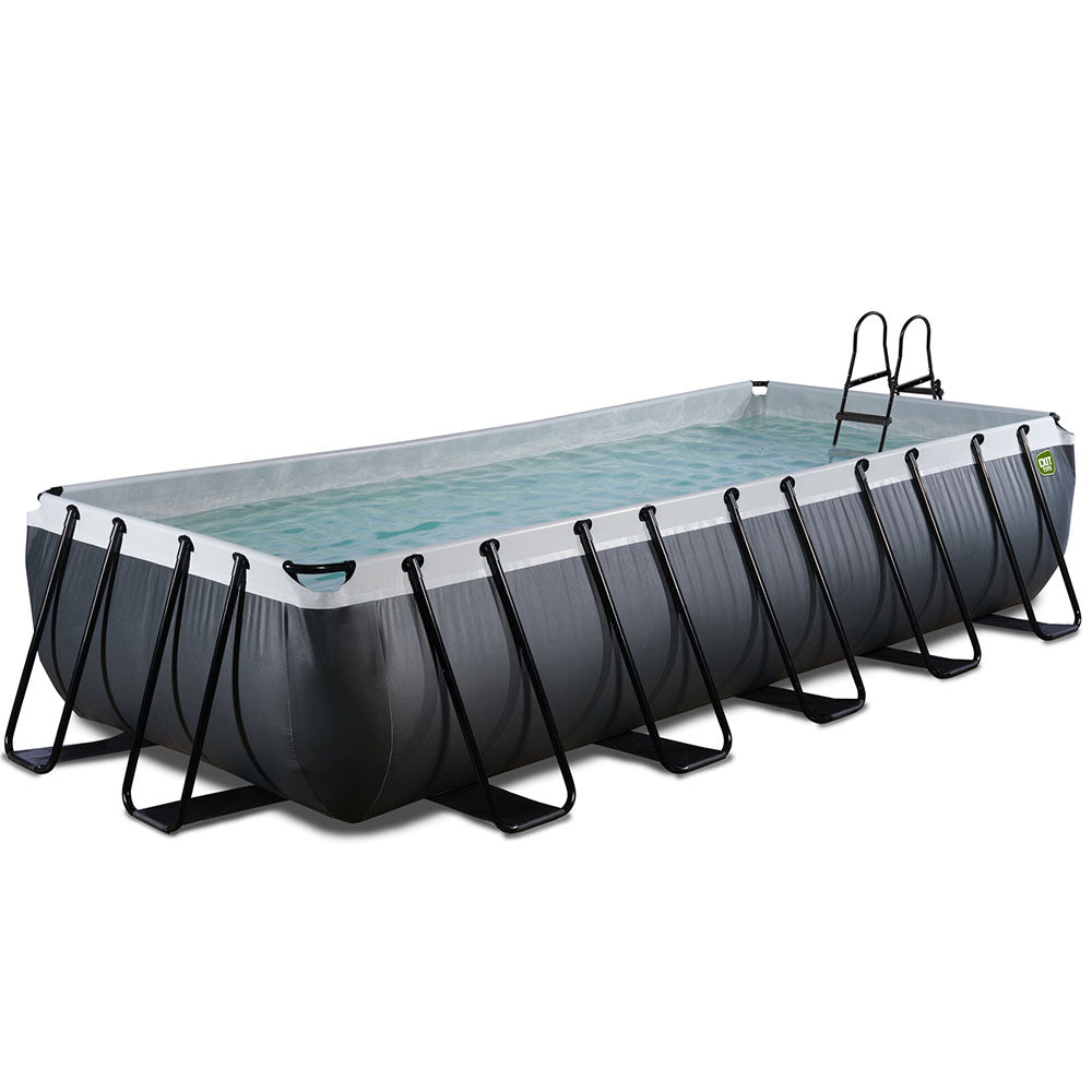 Piscina EXIT Black 540x250x100 con filtro y escalera - negro