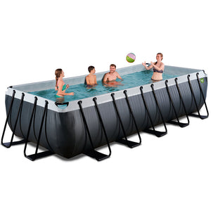 Piscina EXIT Black 540x250x122 con filtro y escalera - negro