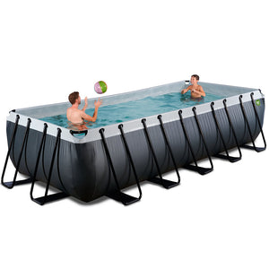 Piscina EXIT Black 540x250x122 con filtro y escalera - negro