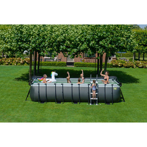 Piscina EXIT Black 540x250x122 con filtro y escalera - negro