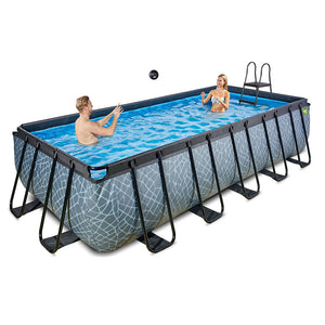 EXIT Stone pool 540x250x122 with sand filter and ladder - gray