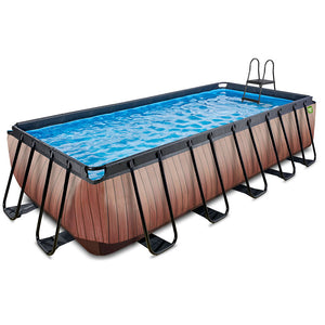 EXIT Wood Pool 540x250x122 with sand filter and ladder - brown