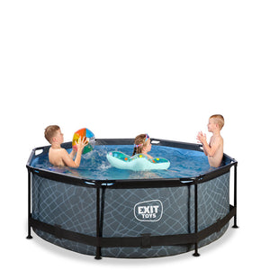 Exit Stone Pool 244x76 with Filter Pump - Gray