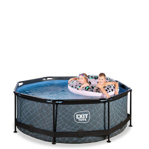 Exit Stone Pool 244x76 with Filter Pump - Gray