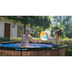 Piscina Exit Stone 244x76 amb bomba de filtre - Gris