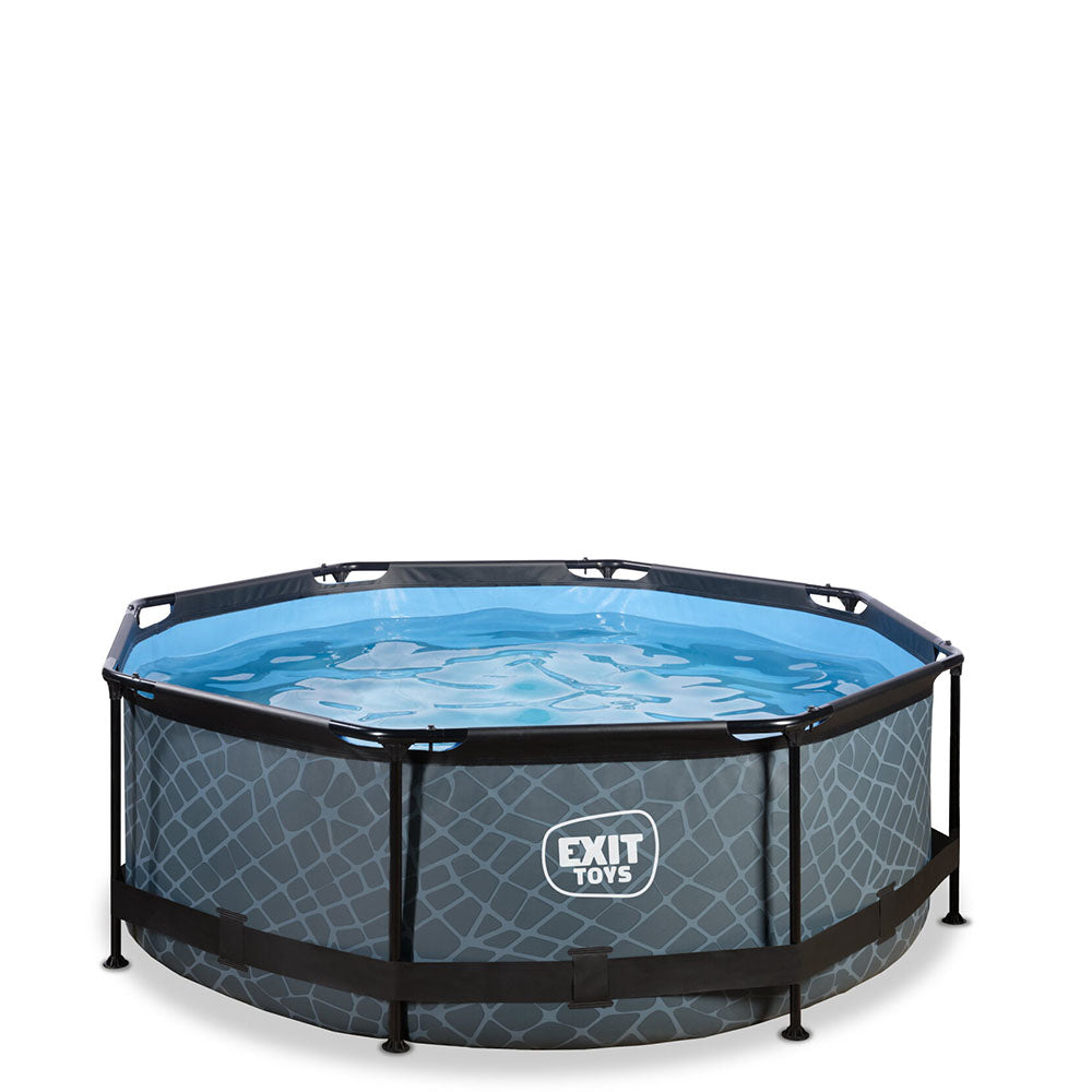 Exit Stone Pool 244x76 with Filter Pump - Gray