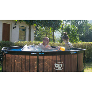 Exit Wood Pool 244x76 with Filter Pump - Brown