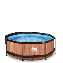 Load image into Gallery viewer, EXIT Wood 244x76 pool with filter pump and awning - brown 
