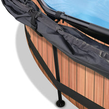 Load image into Gallery viewer, EXIT Wood 244x76 pool with filter pump and awning - brown 
