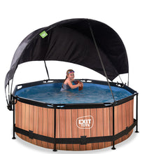 Load image into Gallery viewer, EXIT Wood 244x76 pool with filter pump and awning - brown 
