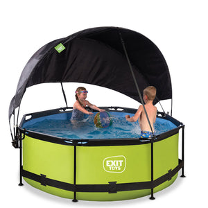 Piscina EXIT Lime 244x76 amb bomba de filtre i tendal - verd 