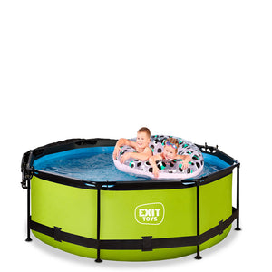 Piscina EXIT Lime 244x76 amb bomba de filtre i tendal - verd 