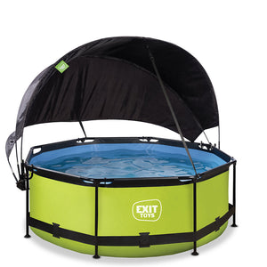 EXIT Lime pool 244x76 with filter pump and awning - green 