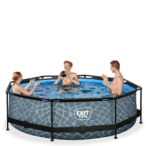 Exit Stone Pool 300x76 with Filter Pump - Gray