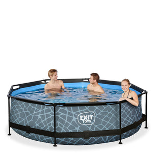 Exit Stone Pool 300x76 with Filter Pump - Gray