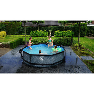 Exit Stone Pool 300x76 with Filter Pump - Gray