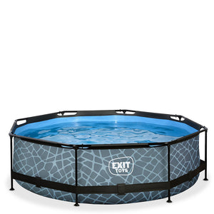 Exit Stone Pool 300x76 with Filter Pump - Gray