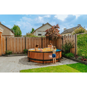 Exit Wood Pool 300x76 with Filter Pump - Brown