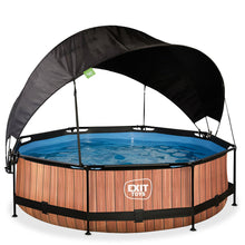 Load image into Gallery viewer, EXIT Wood 300x76 pool with filter pump and awning - brown 
