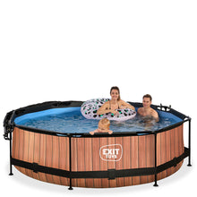 Load image into Gallery viewer, EXIT Wood 300x76 pool with filter pump and awning - brown 
