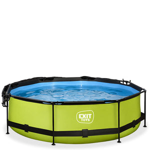 EXIT Lime 300x76 pool with filter pump and awning - green 