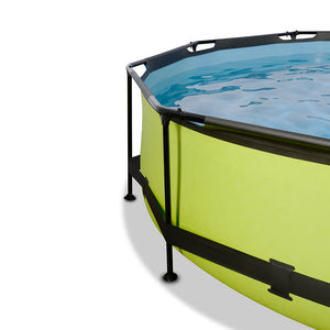 Piscina EXIT Lime 300x76 amb bomba de filtre i tendal - verd 