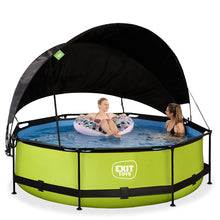 Load image into Gallery viewer, EXIT Lime 300x76 pool with filter pump and awning - green 
