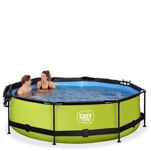 EXIT Lime 300x76 pool with filter pump and awning - green 