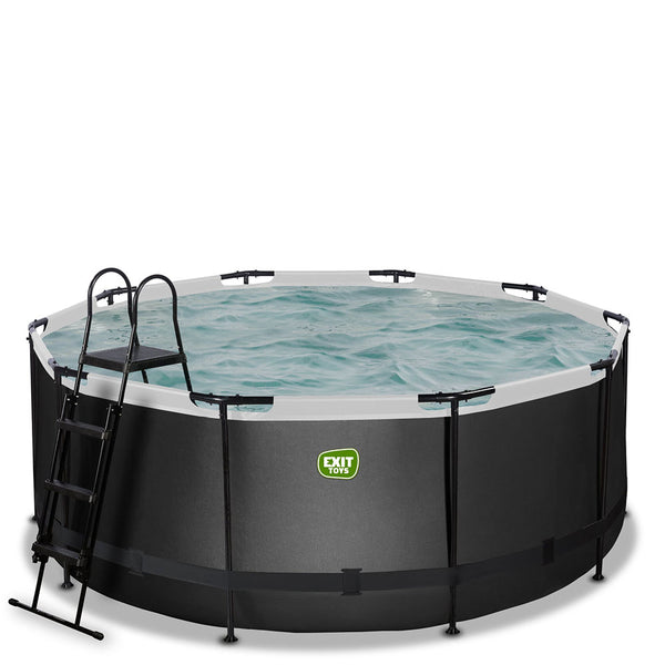 EXIT Black 360x122 pool with filter and ladder - black