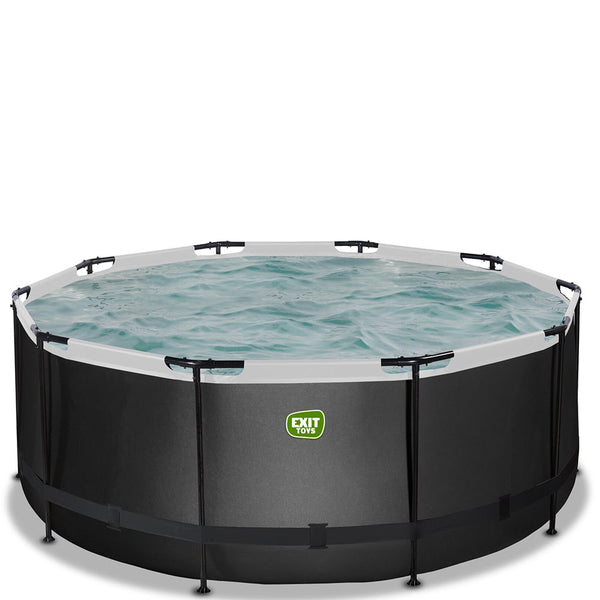 EXIT Black 360x122 pool with filter and ladder - black