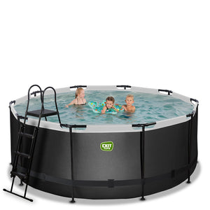 Piscina EXIT Black 360x122 amb filtre i escala - negre