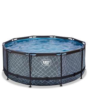 EXIT Stone 360x122 pool with sand filter and ladder - gray