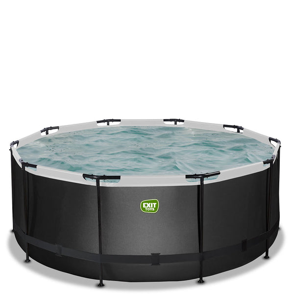 EXIT Black 360x122 pool with sand filter and ladder - black