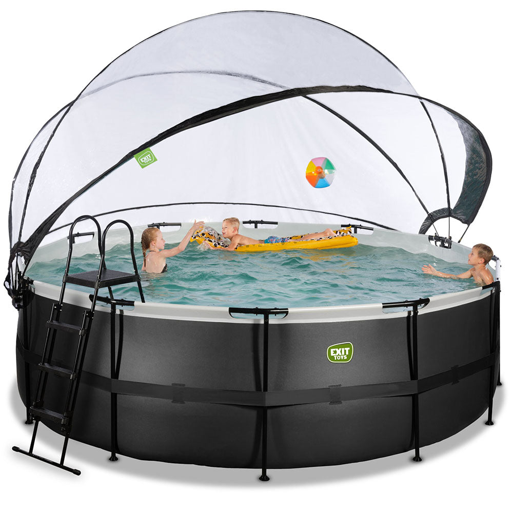 GAKKIN×BUDS POOL Pool 427X122 with sand filter and dome - black | Game and Garden