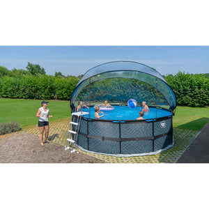 EXIT Black pool 450x122 with sand filter, dome and ladder - black