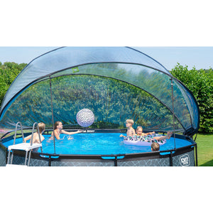 EXIT Black pool 450x122 with sand filter, dome and ladder - black