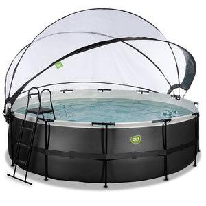 EXIT Black pool 450x122 with sand filter, dome and ladder - black